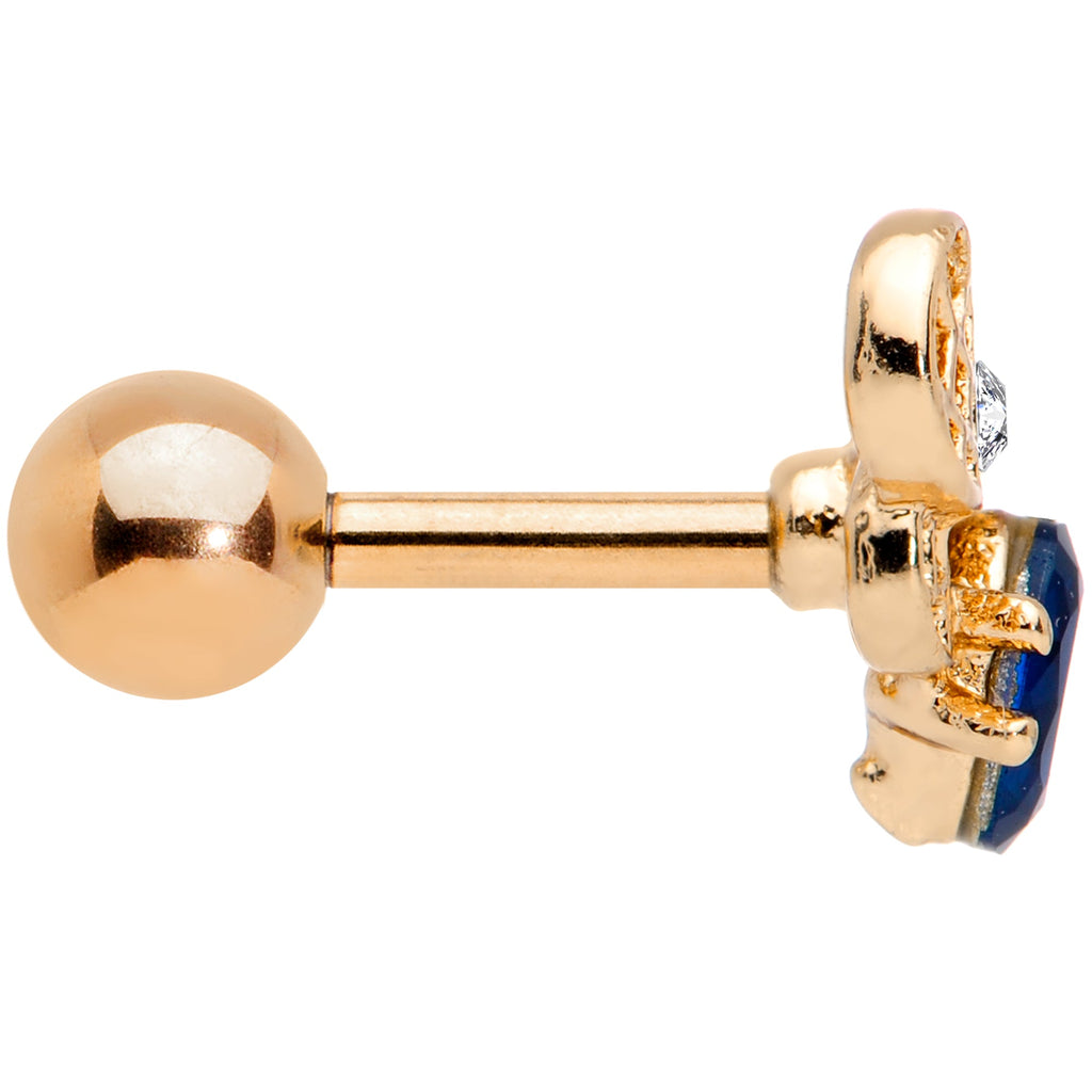 BodyCandy 16G 1/4 Blue Gem Gold Tone Beautiful Bee Cartilage Tragus Earring — lifestyle context
