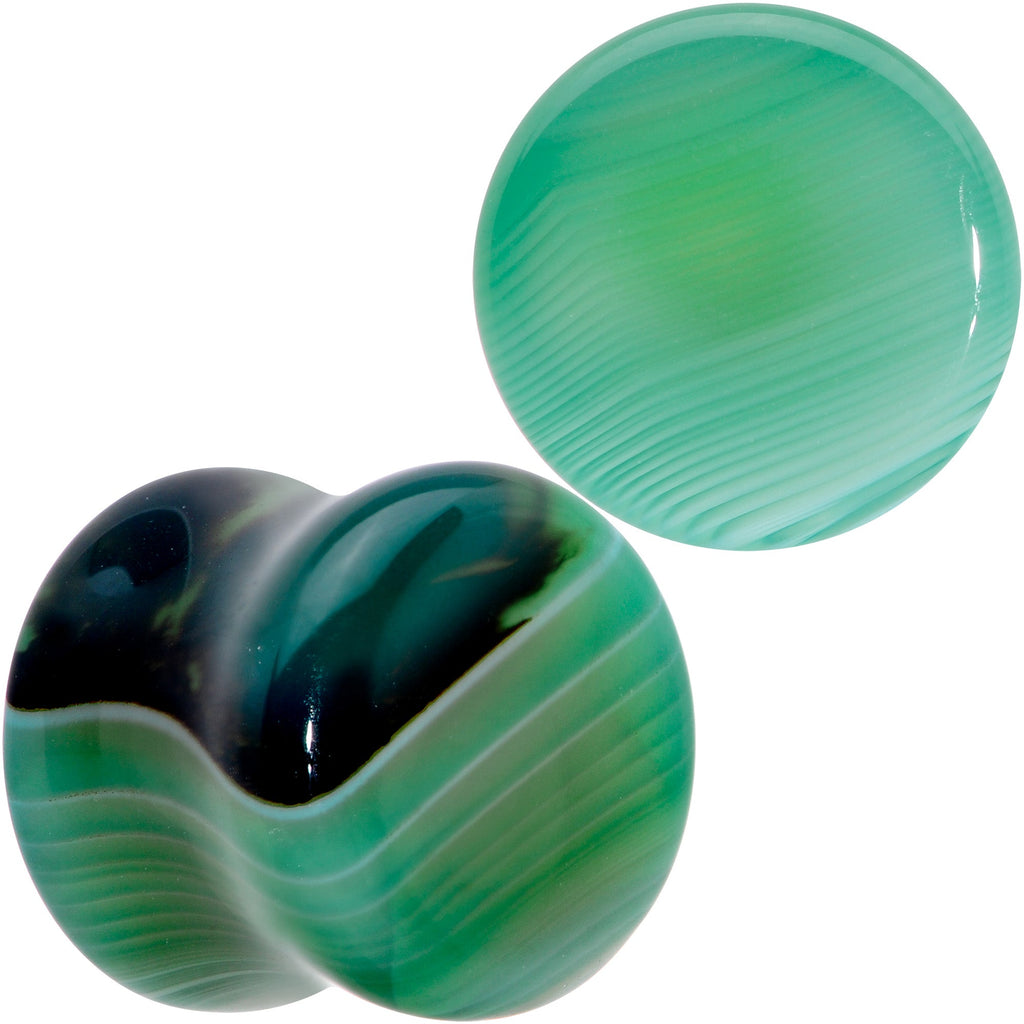 BodyCandy Natural Green Line Agate Stone Saddle Plug Set — packaging