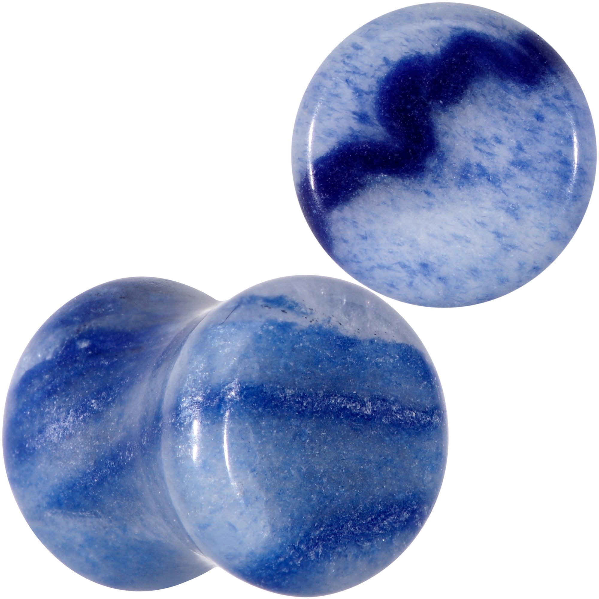 BodyCandy Natural Blue Aventurine Stone Saddle Plug Set — alternative angle