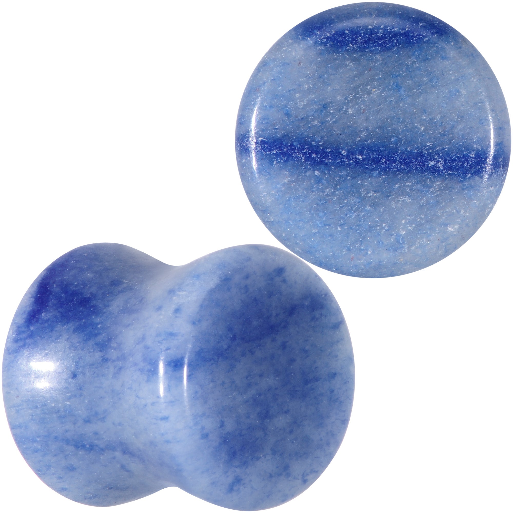 BodyCandy Natural Blue Aventurine Stone Saddle Plug Set — in-use photo
