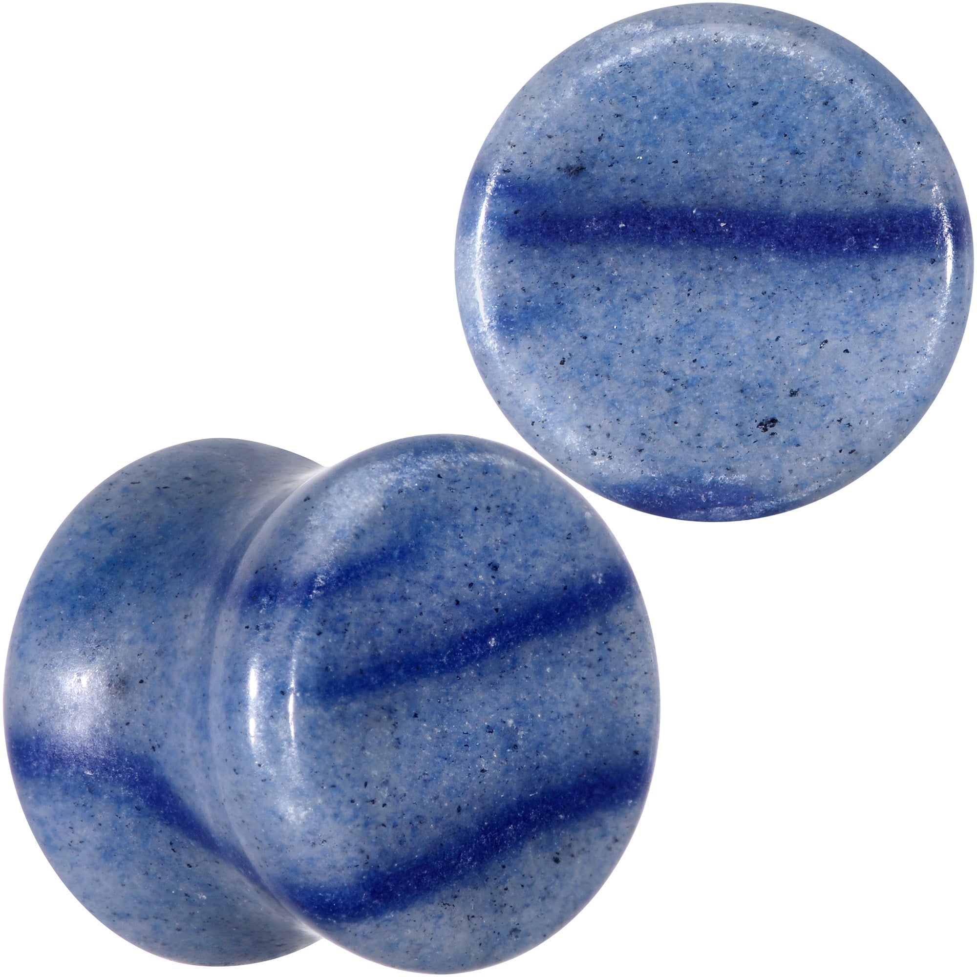 BodyCandy Natural Blue Aventurine Stone Saddle Plug Set — color detail