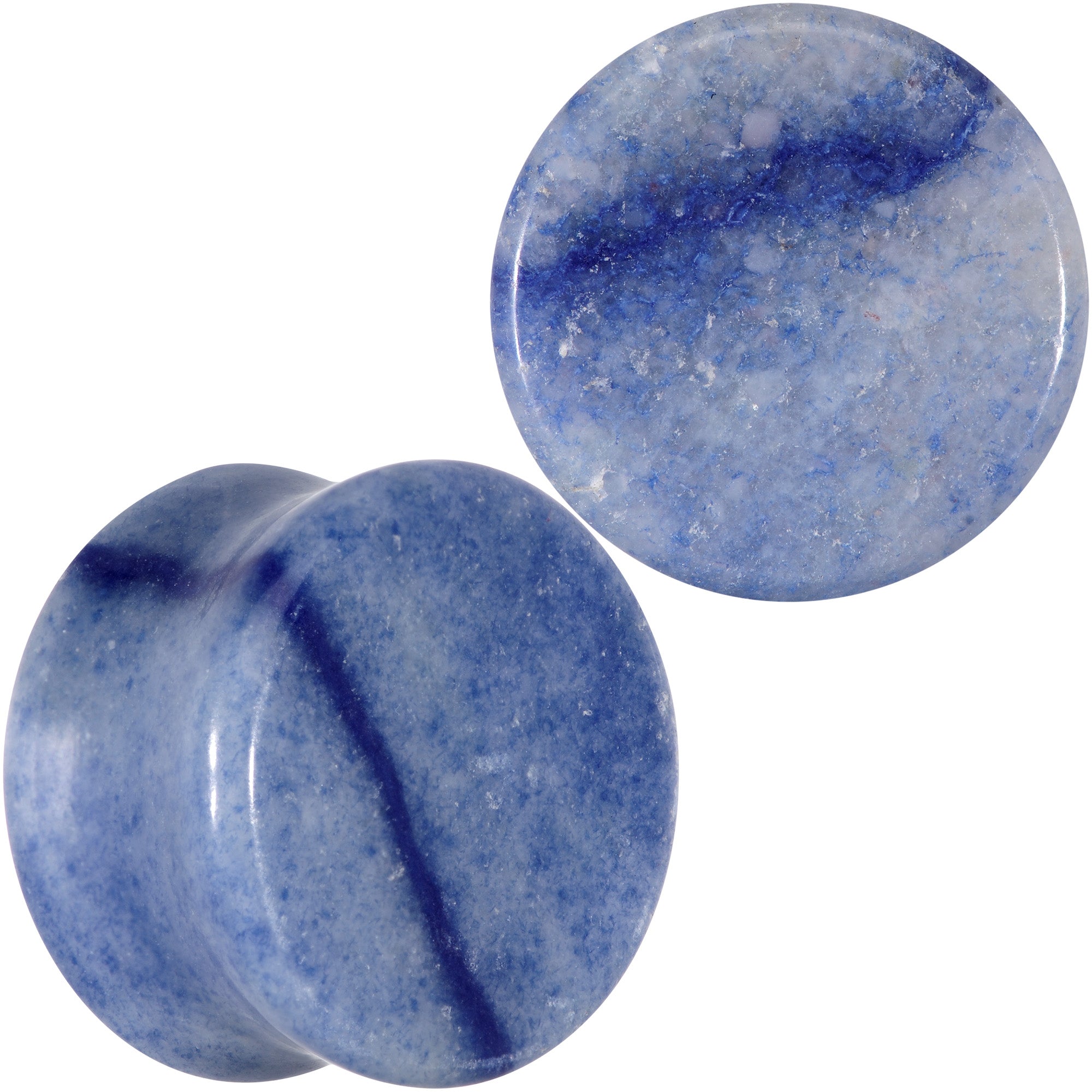 BodyCandy Natural Blue Aventurine Stone Saddle Plug Set — fabric or material detail