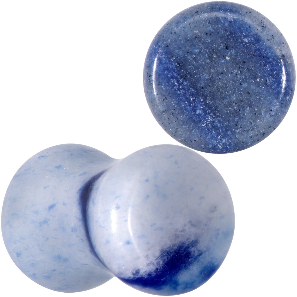 BodyCandy Natural Blue Aventurine Stone Saddle Plug Set — size reference