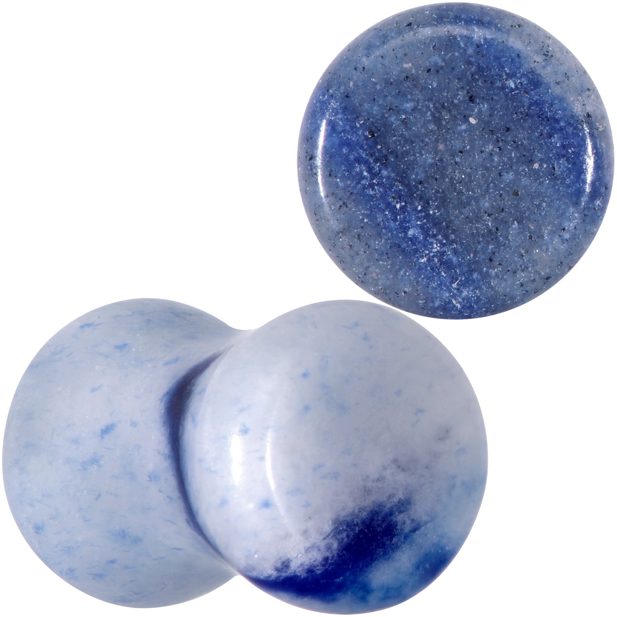 BodyCandy Natural Blue Aventurine Stone Saddle Plug Set — size reference