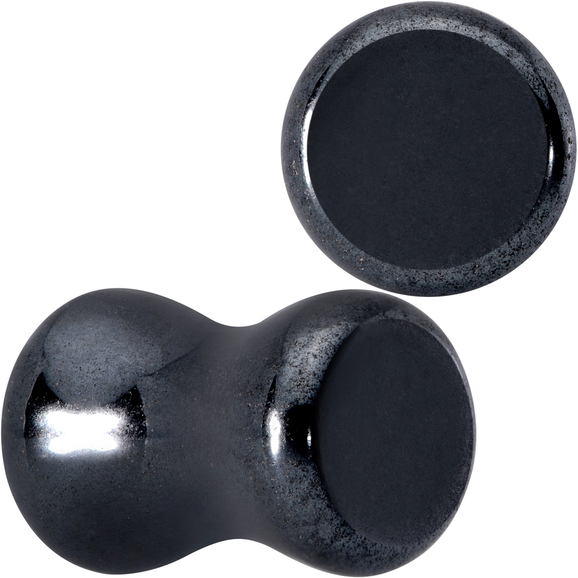 BodyCandy Natural Black Hematite Stone Saddle Plug Set — packaging