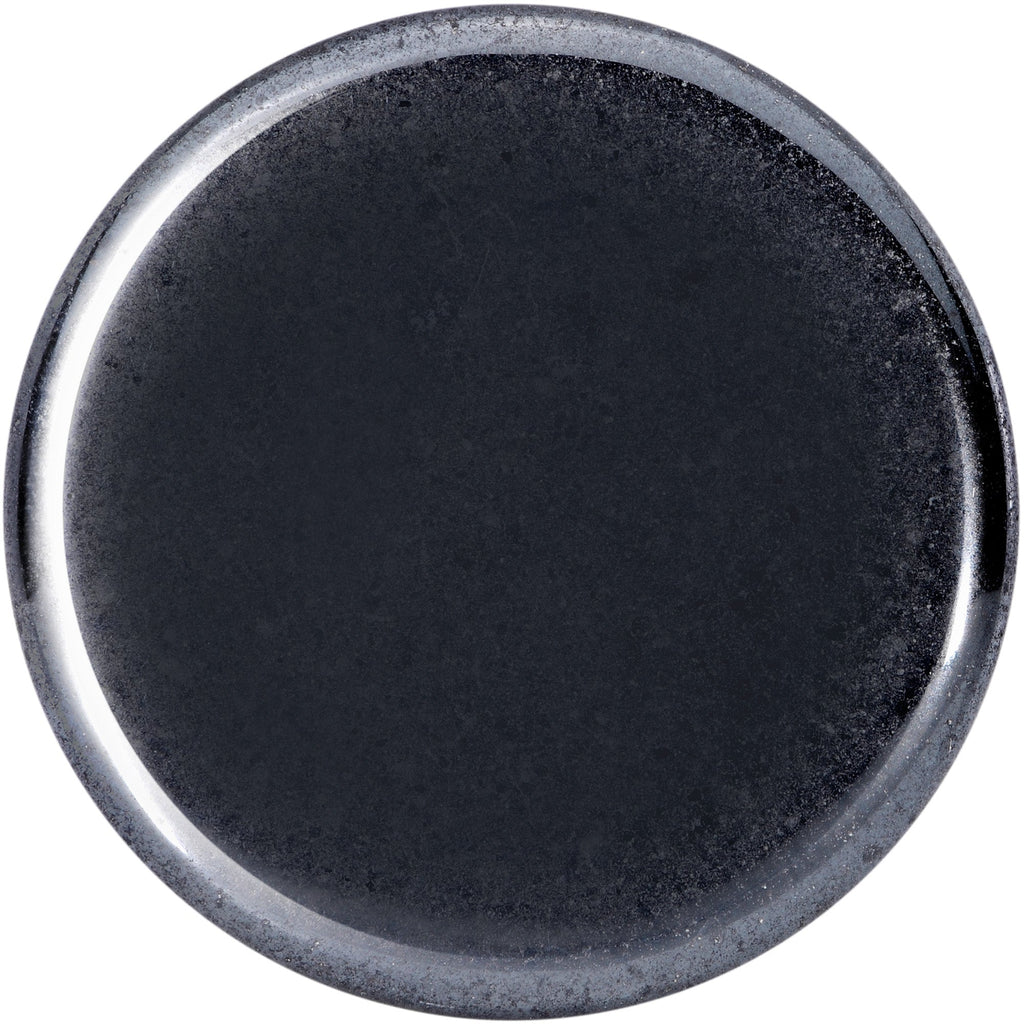 BodyCandy Natural Black Hematite Stone Saddle Plug Set — back view
