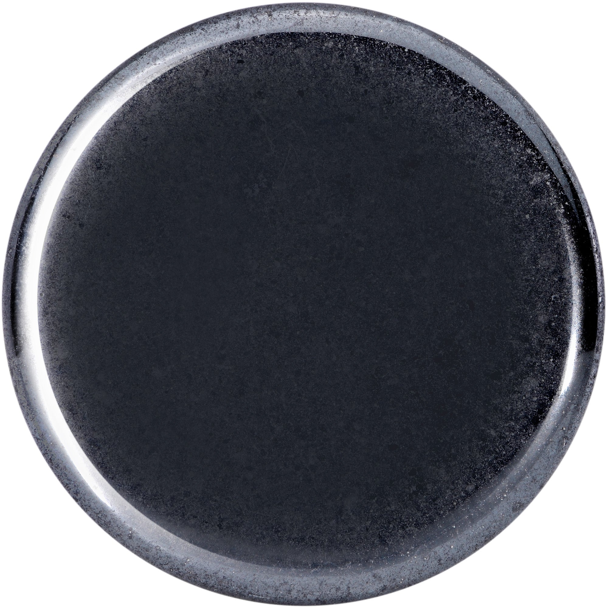 BodyCandy Natural Black Hematite Stone Saddle Plug Set — back view