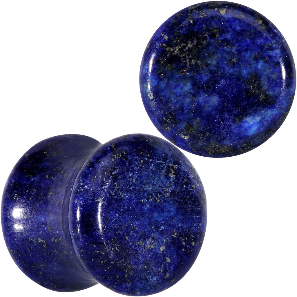 BodyCandy Natural Blue Lapis Stone Saddle Plug Set — side view