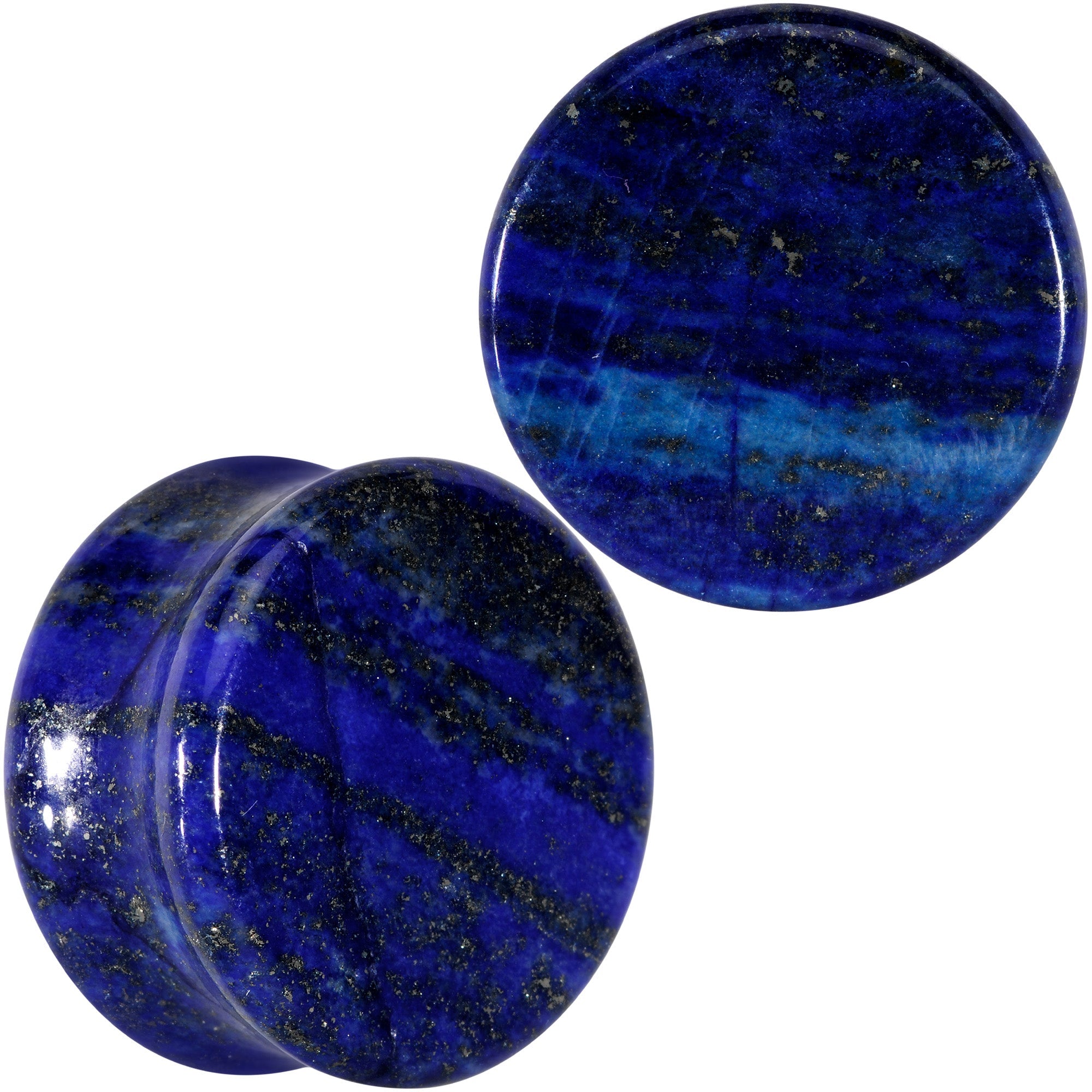 BodyCandy Natural Blue Lapis Stone Saddle Plug Set — fabric or material detail