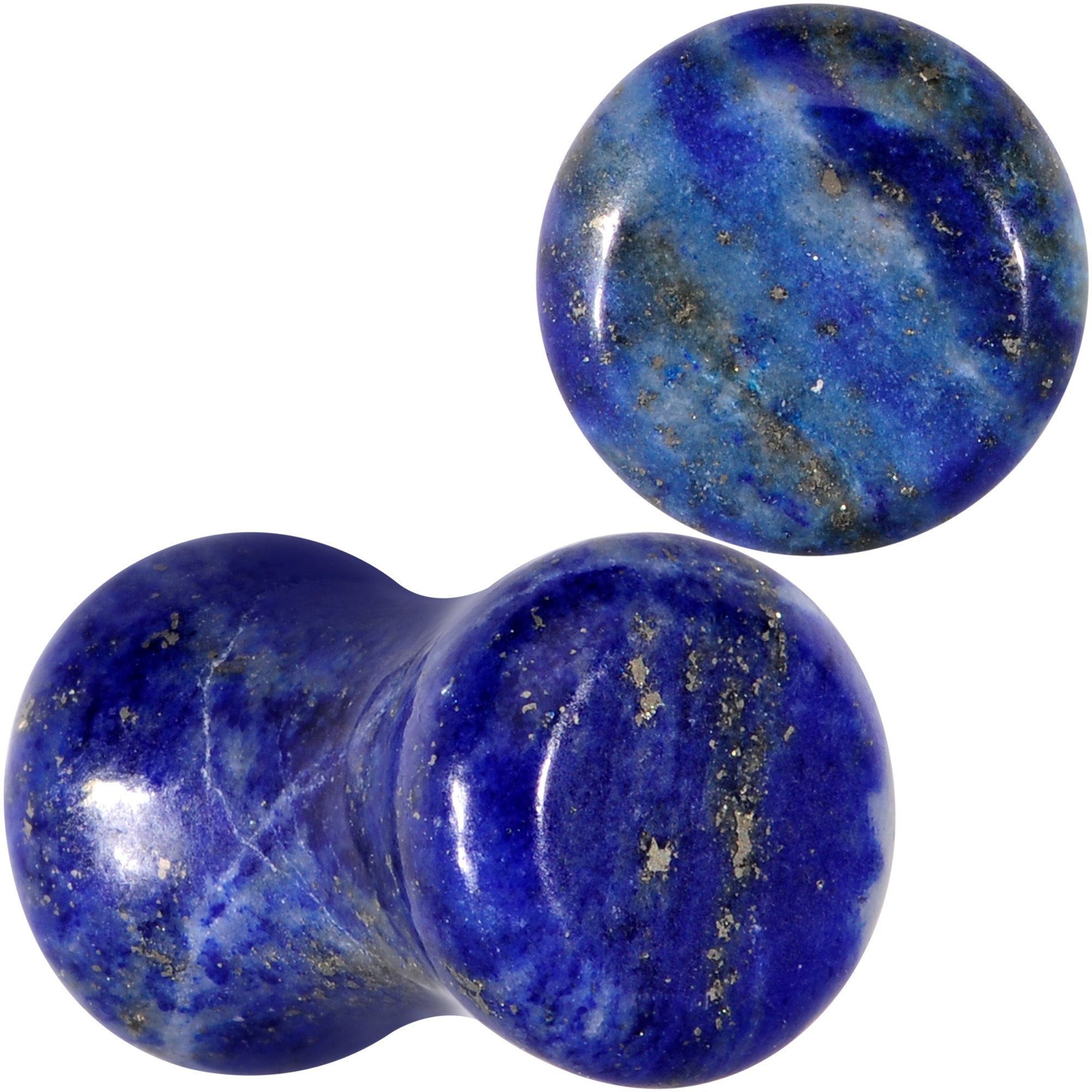 BodyCandy Natural Blue Lapis Stone Saddle Plug Set — alternative angle