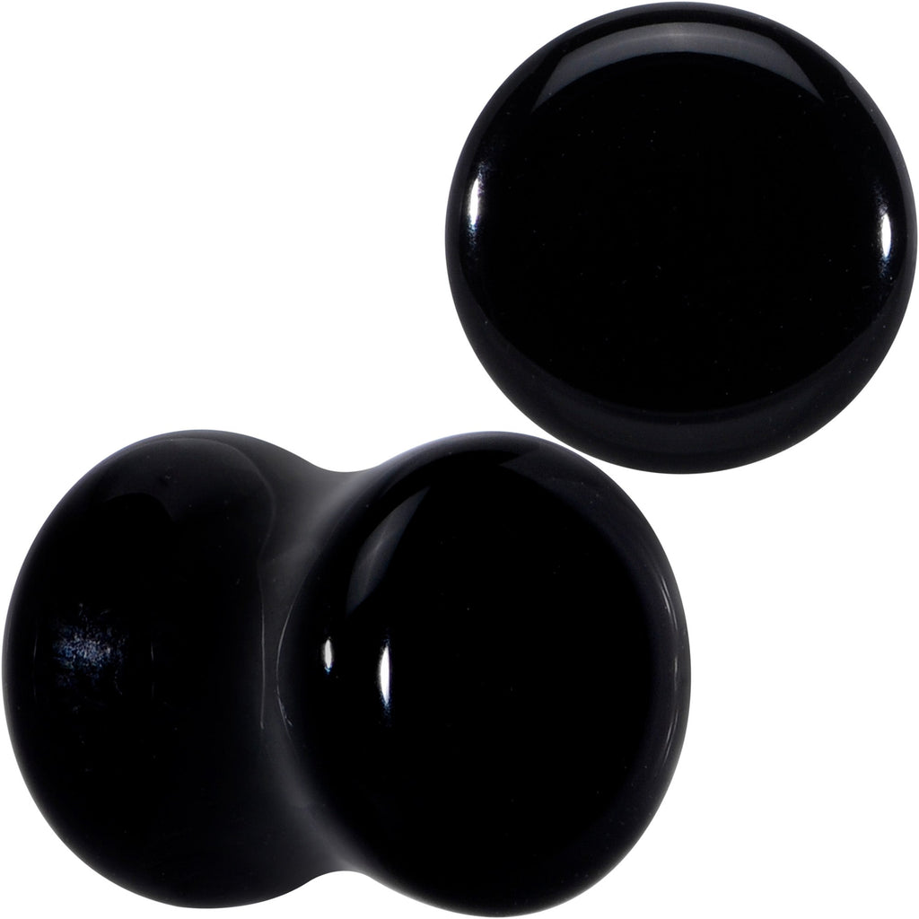 BodyCandy Natural Black Agate Stone Saddle Plug Set — alternative angle