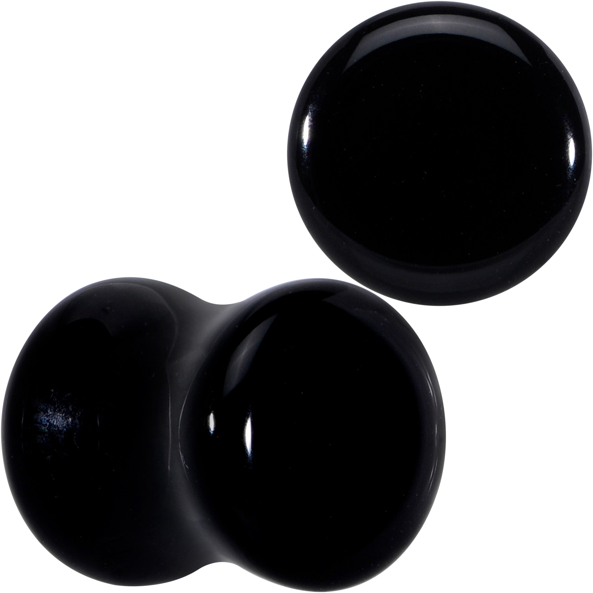 BodyCandy Natural Black Agate Stone Saddle Plug Set — alternative angle