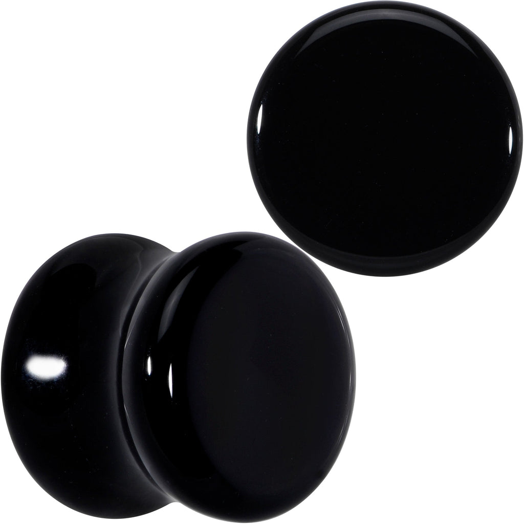 BodyCandy Natural Black Agate Stone Saddle Plug Set — comparison shot