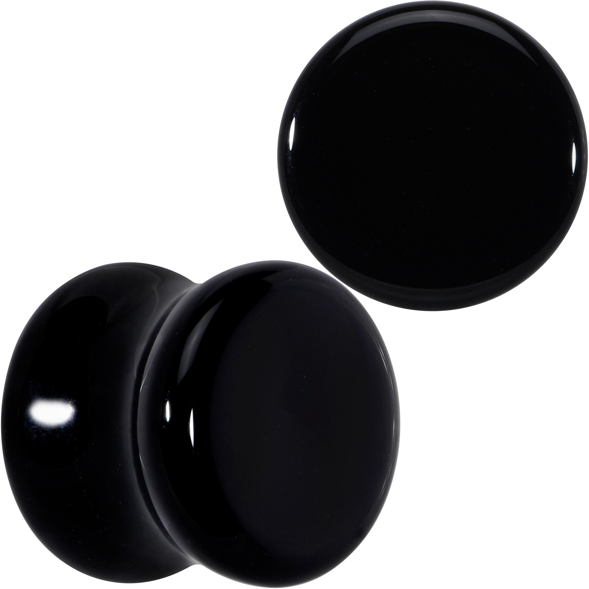 BodyCandy Natural Black Agate Stone Saddle Plug Set — comparison shot