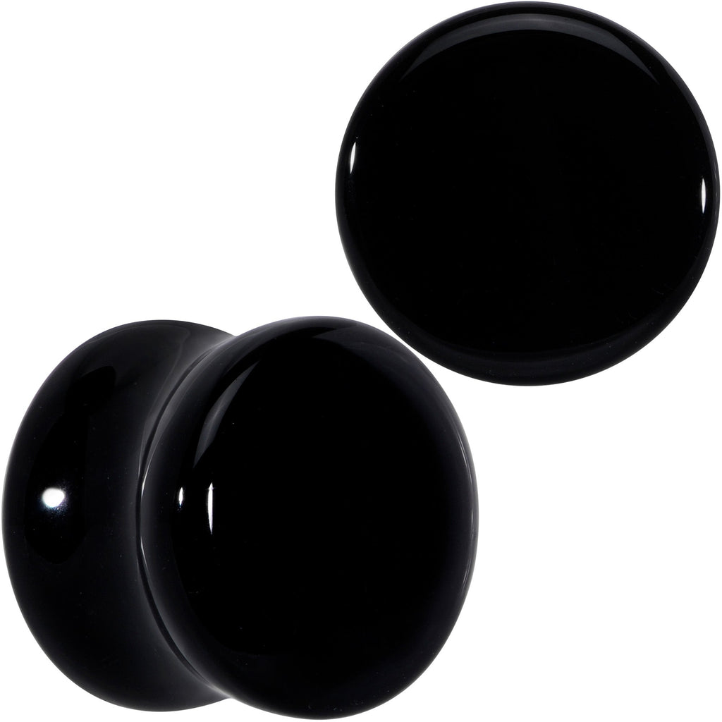 BodyCandy Natural Black Agate Stone Saddle Plug Set — fabric or material detail