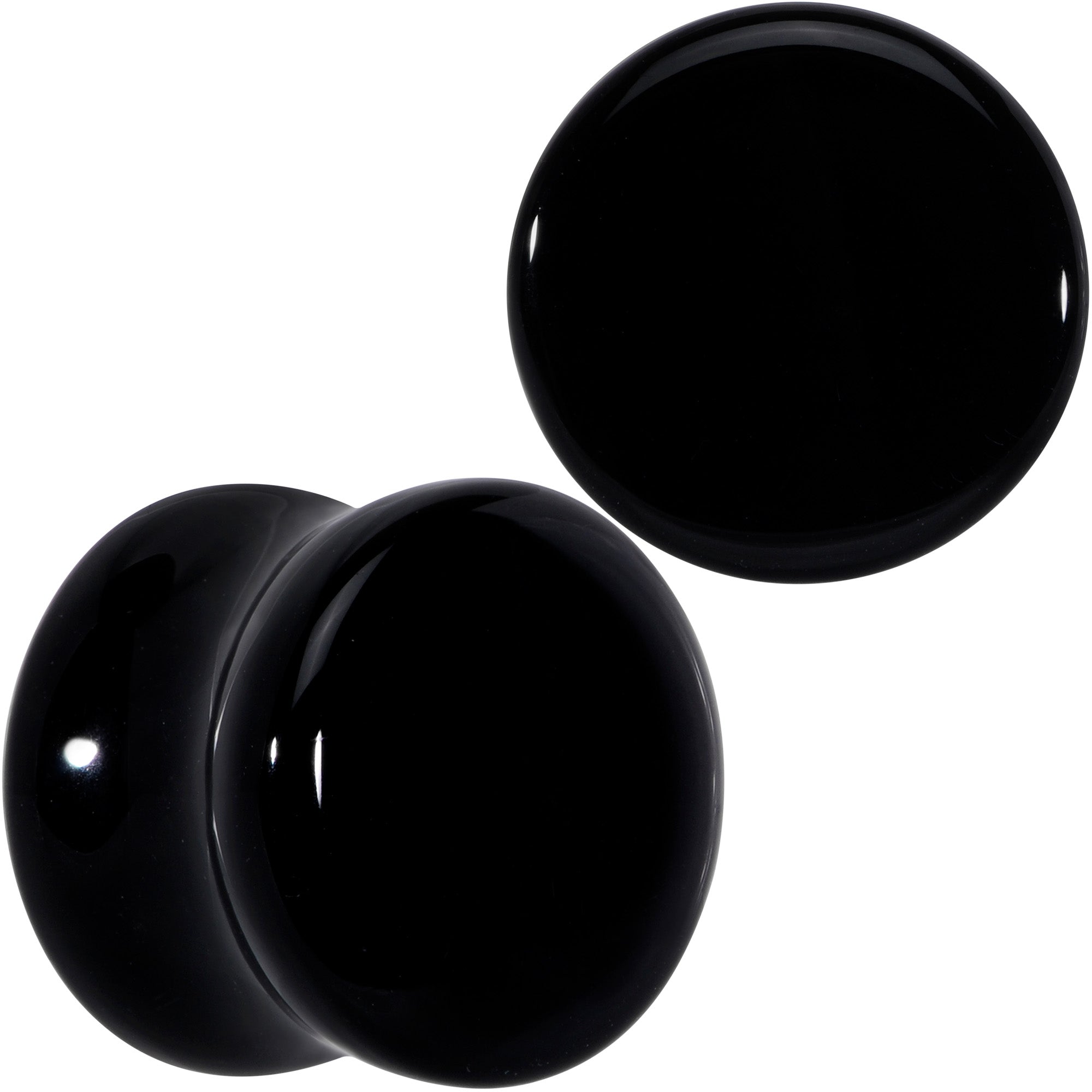 BodyCandy Natural Black Agate Stone Saddle Plug Set — fabric or material detail