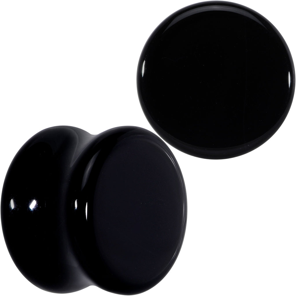 BodyCandy Natural Black Agate Stone Saddle Plug Set — feature highlight