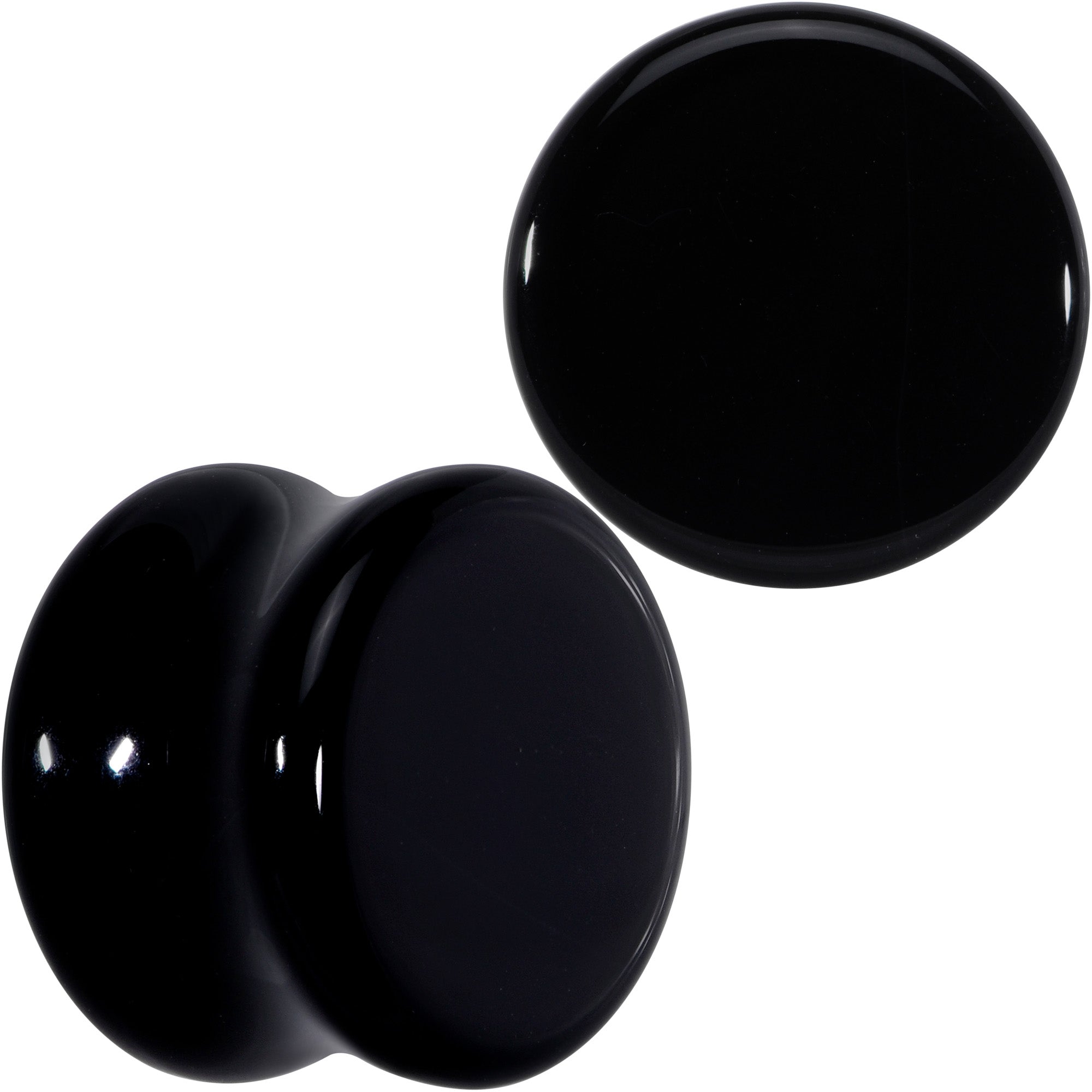 BodyCandy Natural Black Agate Stone Saddle Plug Set — feature highlight