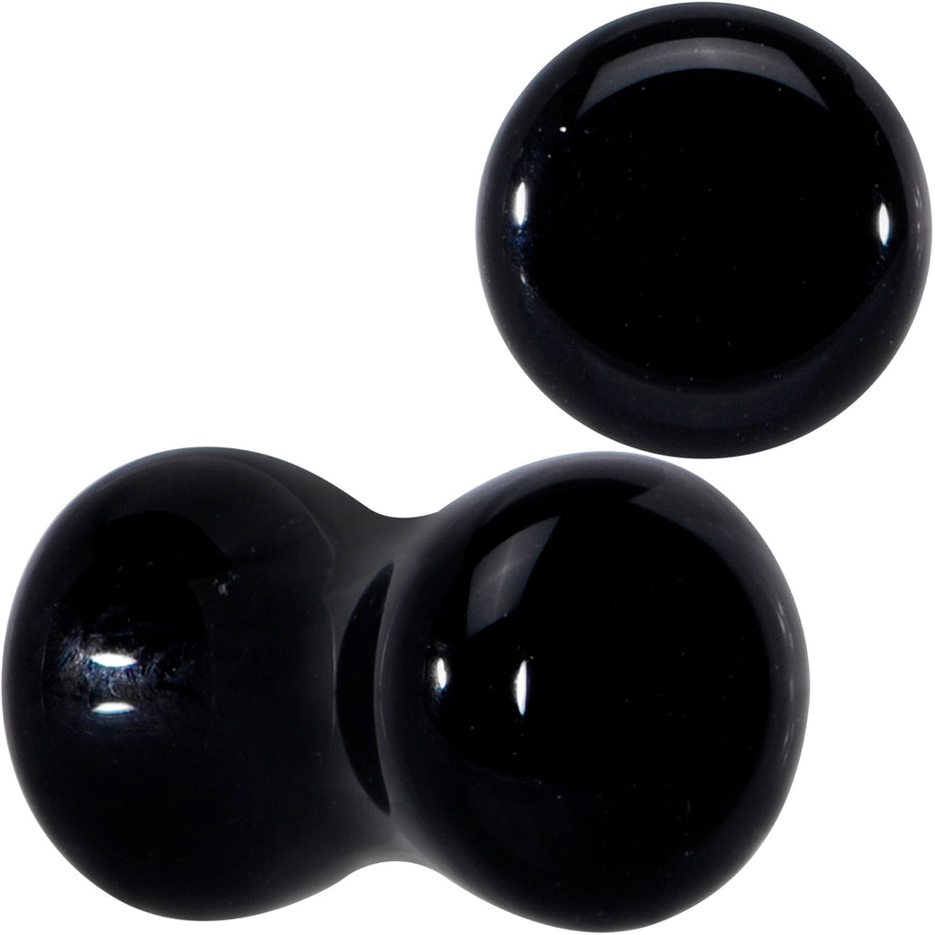BodyCandy Natural Black Agate Stone Saddle Plug Set — color detail