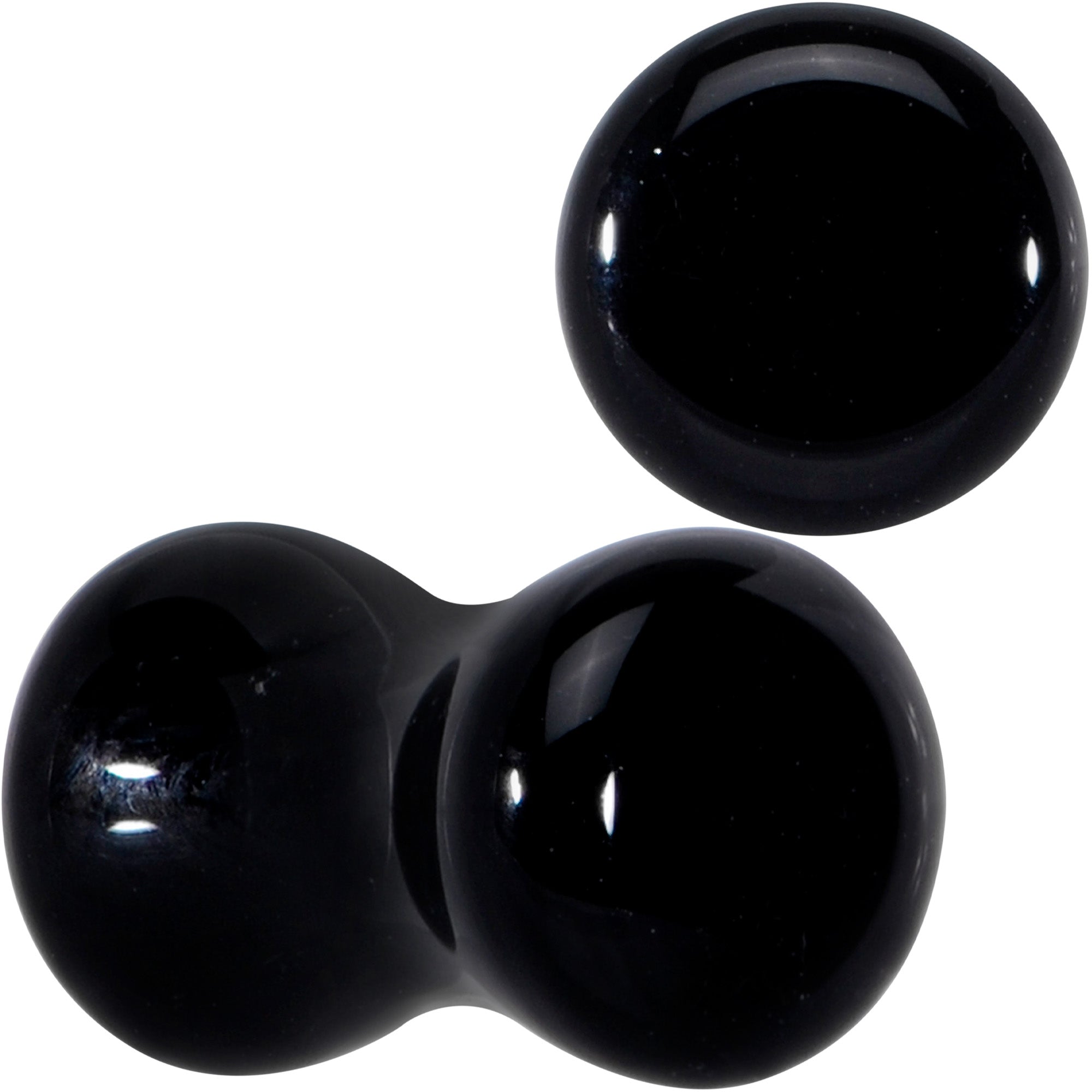 BodyCandy Natural Black Agate Stone Saddle Plug Set — color detail