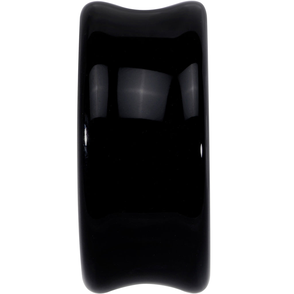 BodyCandy Natural Black Agate Stone Saddle Plug Set — back view