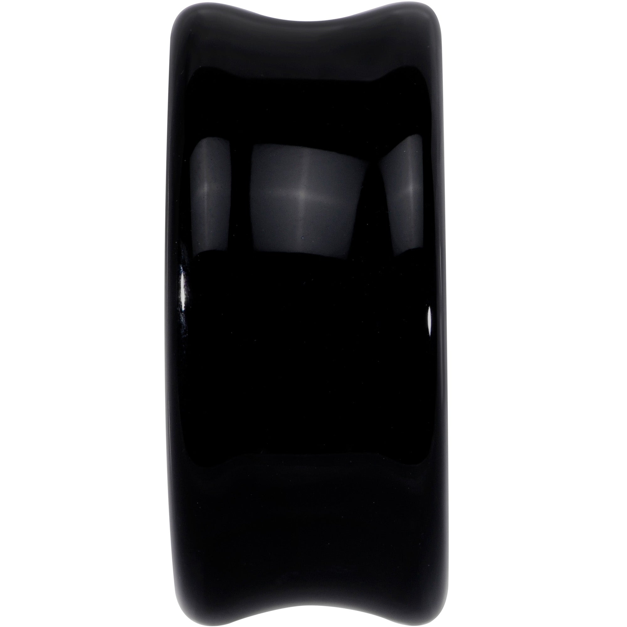 BodyCandy Natural Black Agate Stone Saddle Plug Set — back view