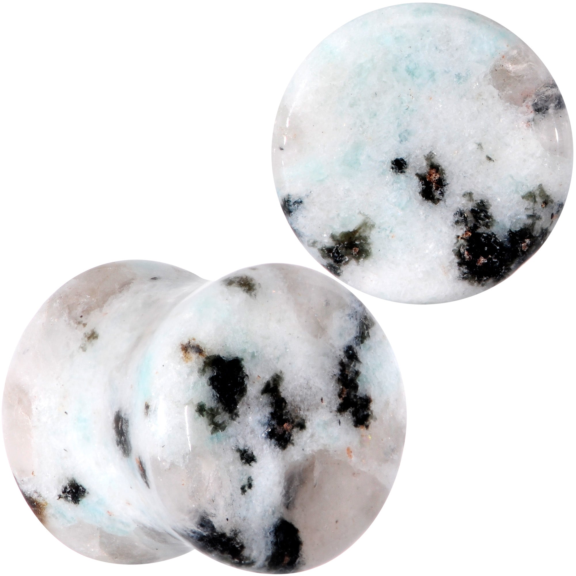 BodyCandy Natural Tianshan Jade Stone Saddle Plug Set — side view