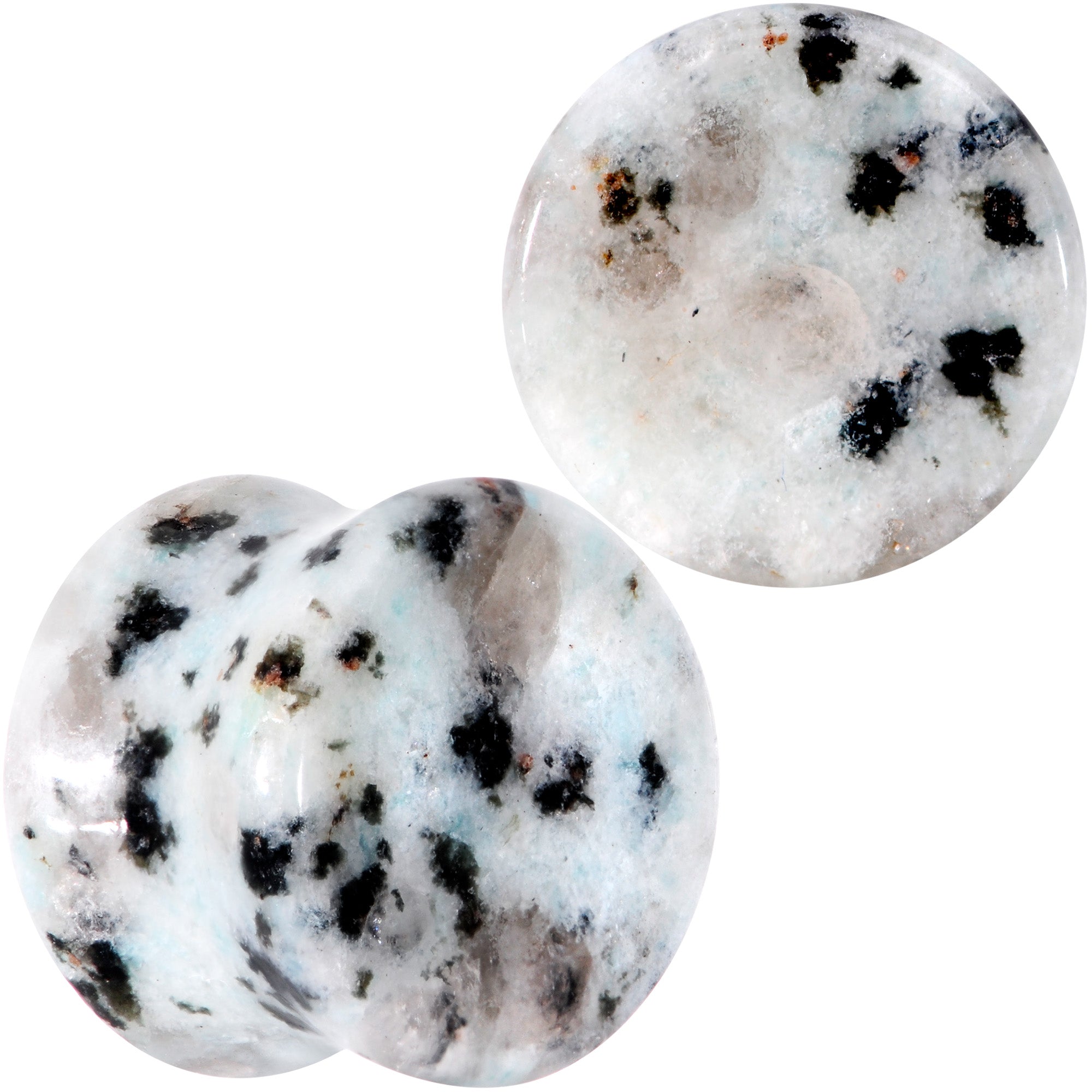 BodyCandy Natural Tianshan Jade Stone Saddle Plug Set — in-use photo