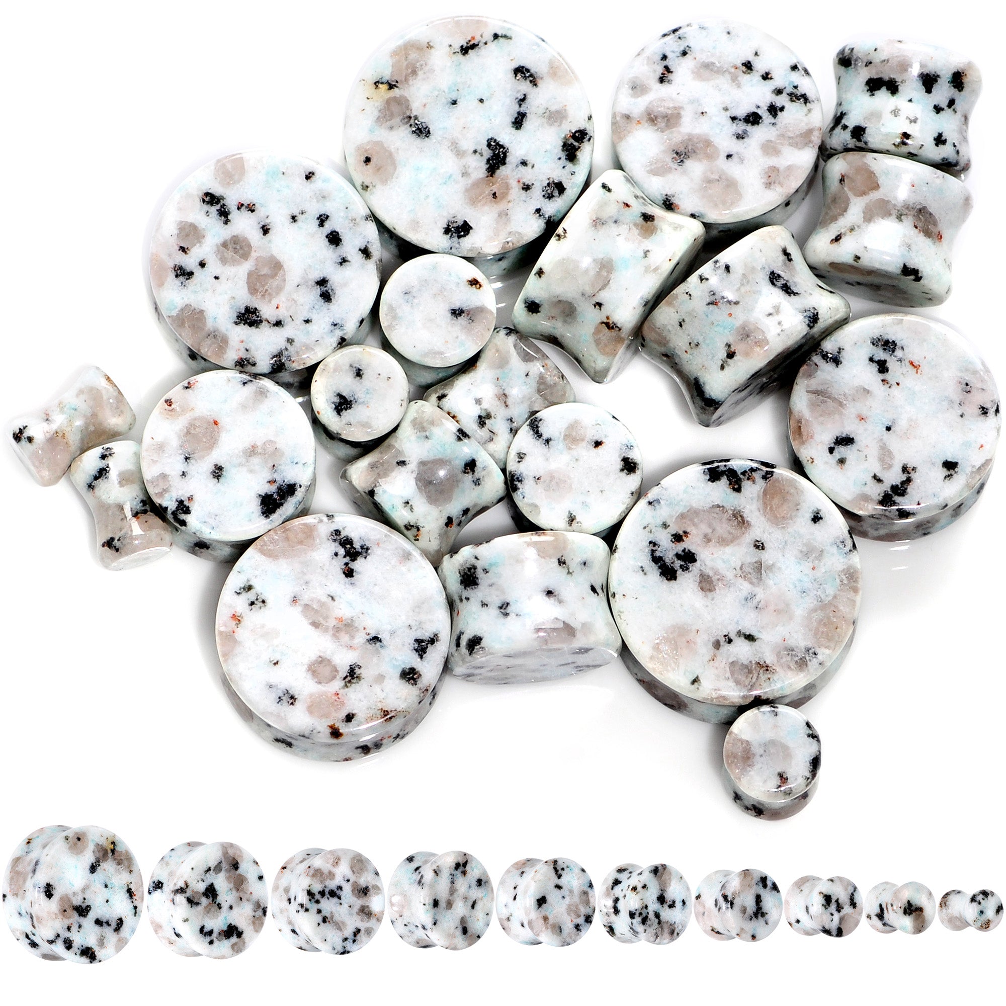 BodyCandy Natural Tianshan Jade Stone Saddle Plug Set — main product shot