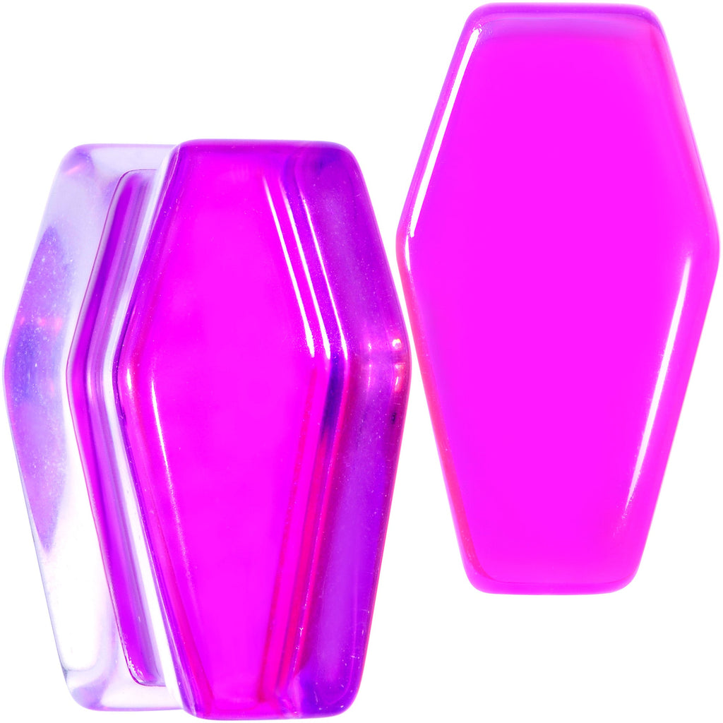 BodyCandy Aurora Purple Cloudy Quartz Stone Coffin Double Flare Plug Set — packaging