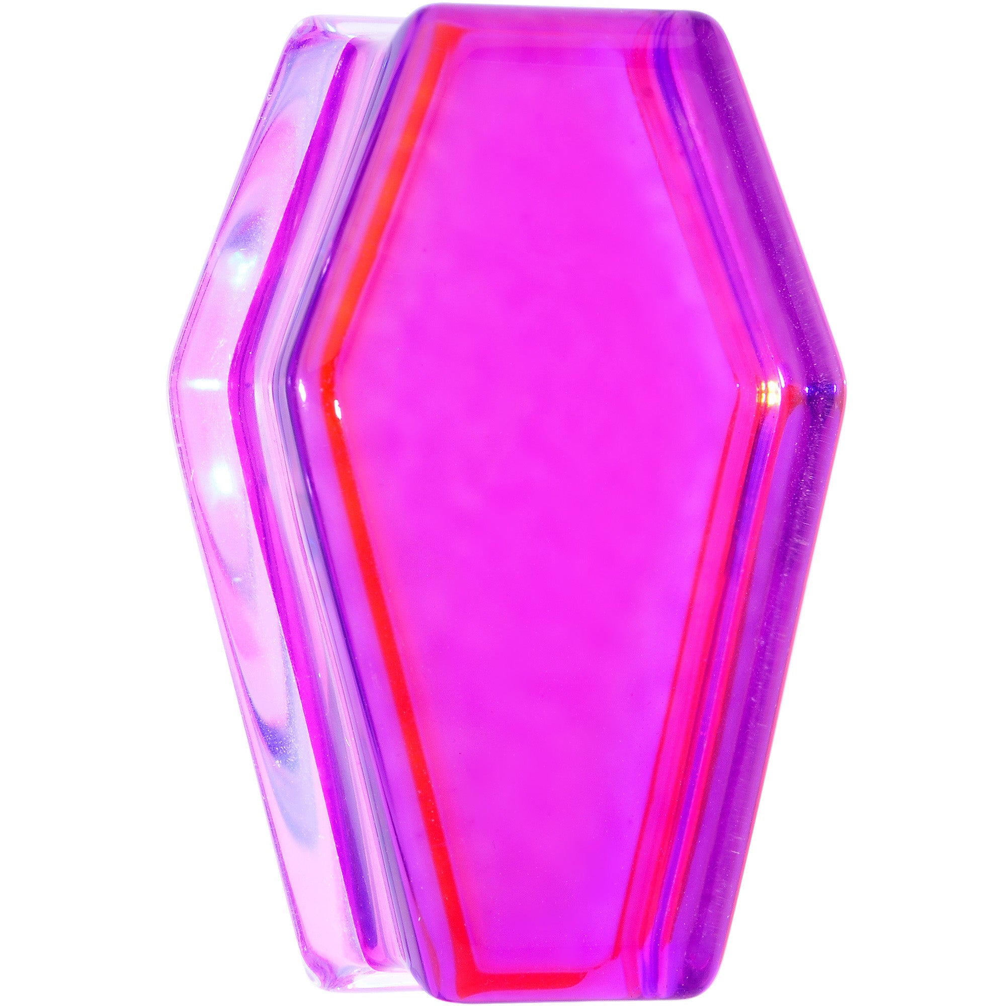 BodyCandy Aurora Purple Cloudy Quartz Stone Coffin Double Flare Plug Set — lifestyle context