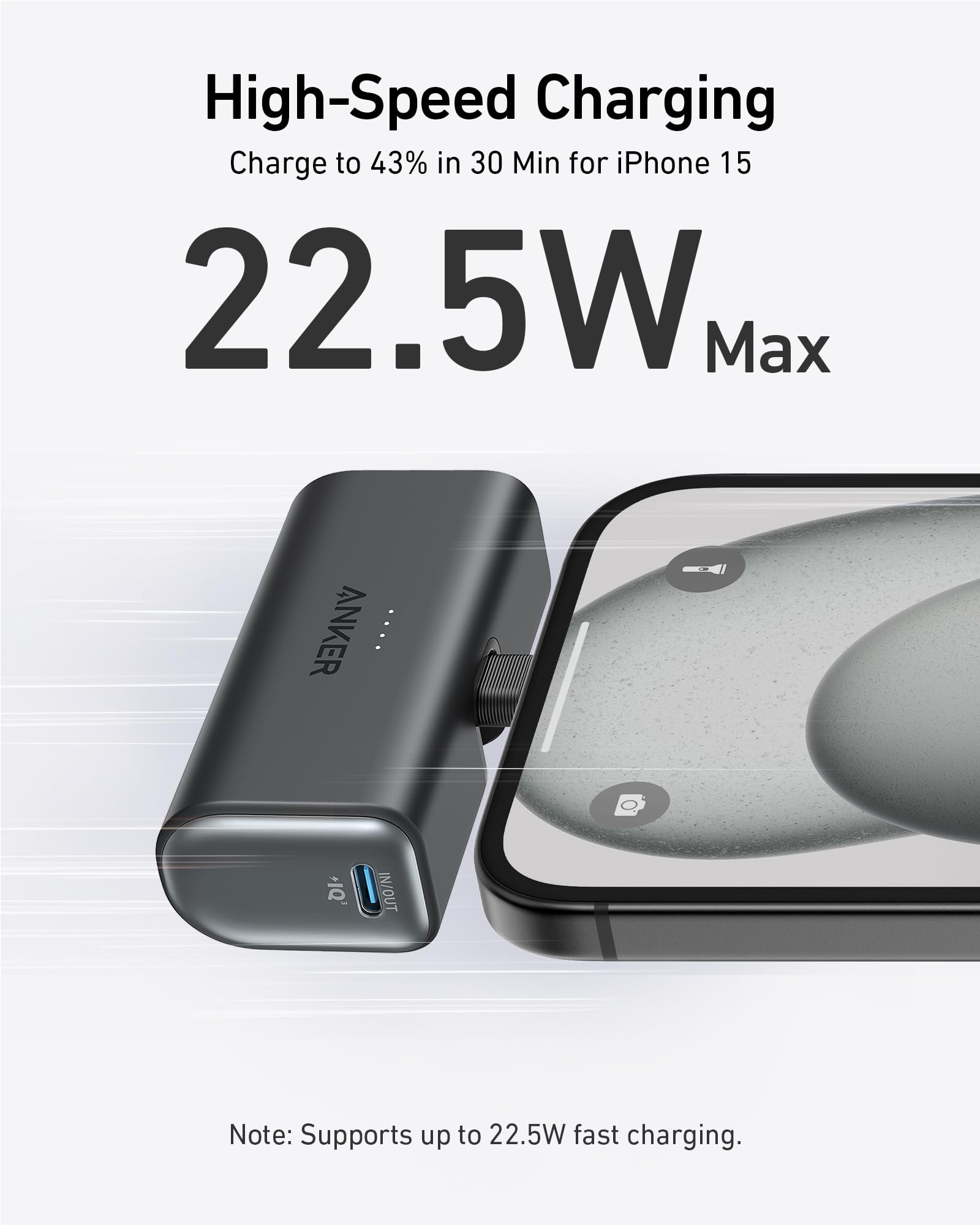 Anker Nano Power Bank (22.5W, Built-In USB-C Connector), view 2