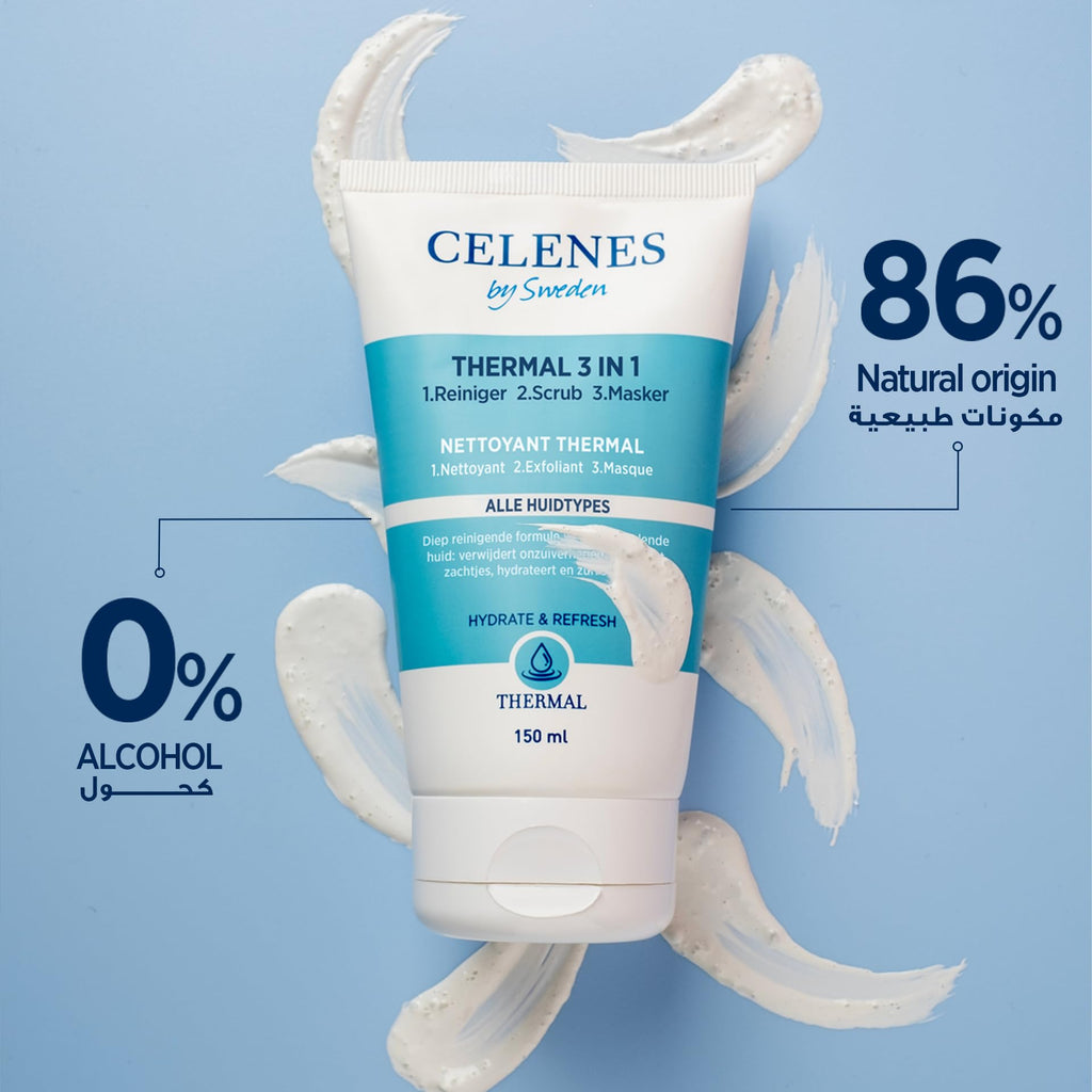 Celenes Thermal 3 in 1 Cleansing Peeling Mask 150ml - Hydrating & Refreshing