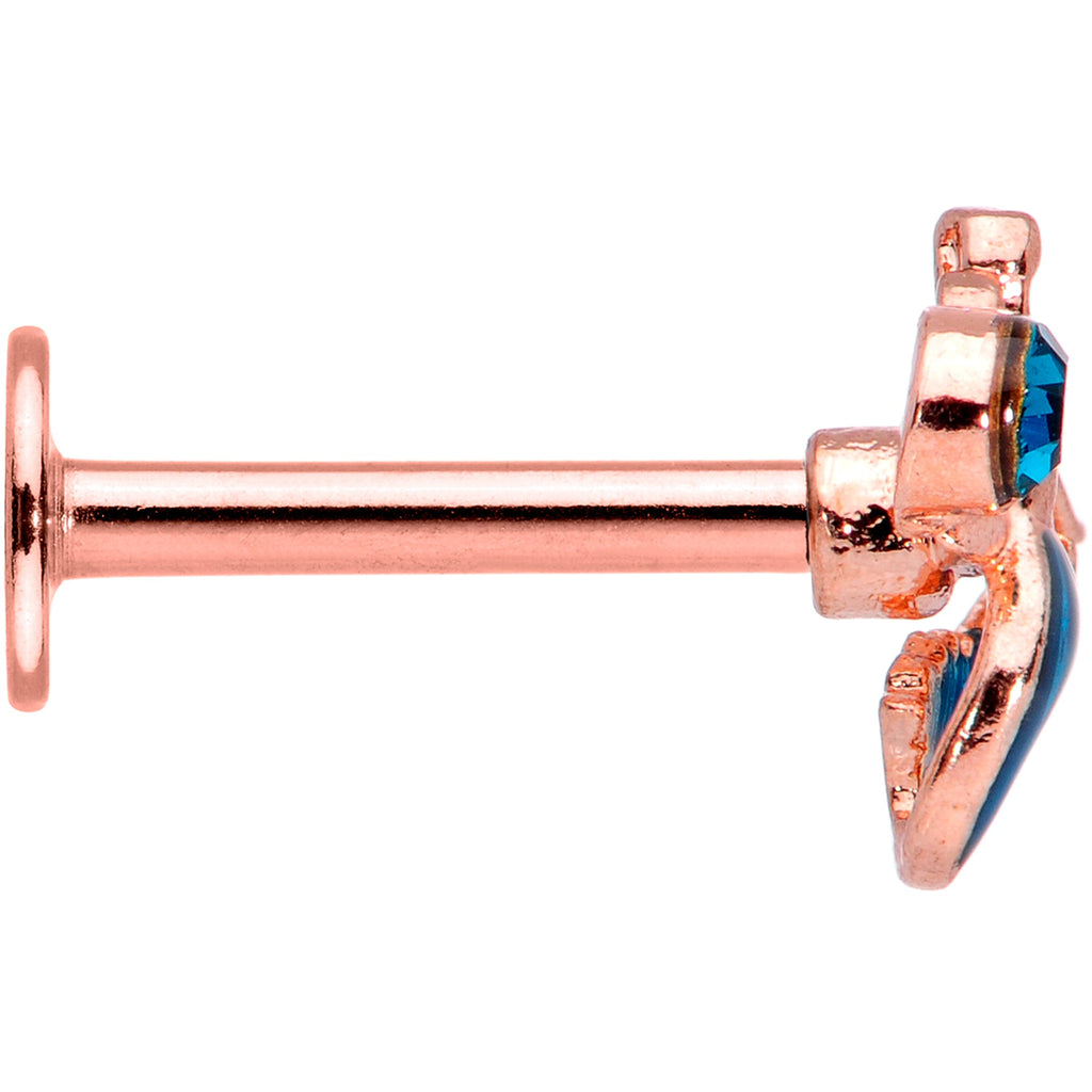 BodyCandy 16G 5/16 Aqua Gem Rose Gold Tone Mermaid Labret Monroe Tragus — lifestyle context