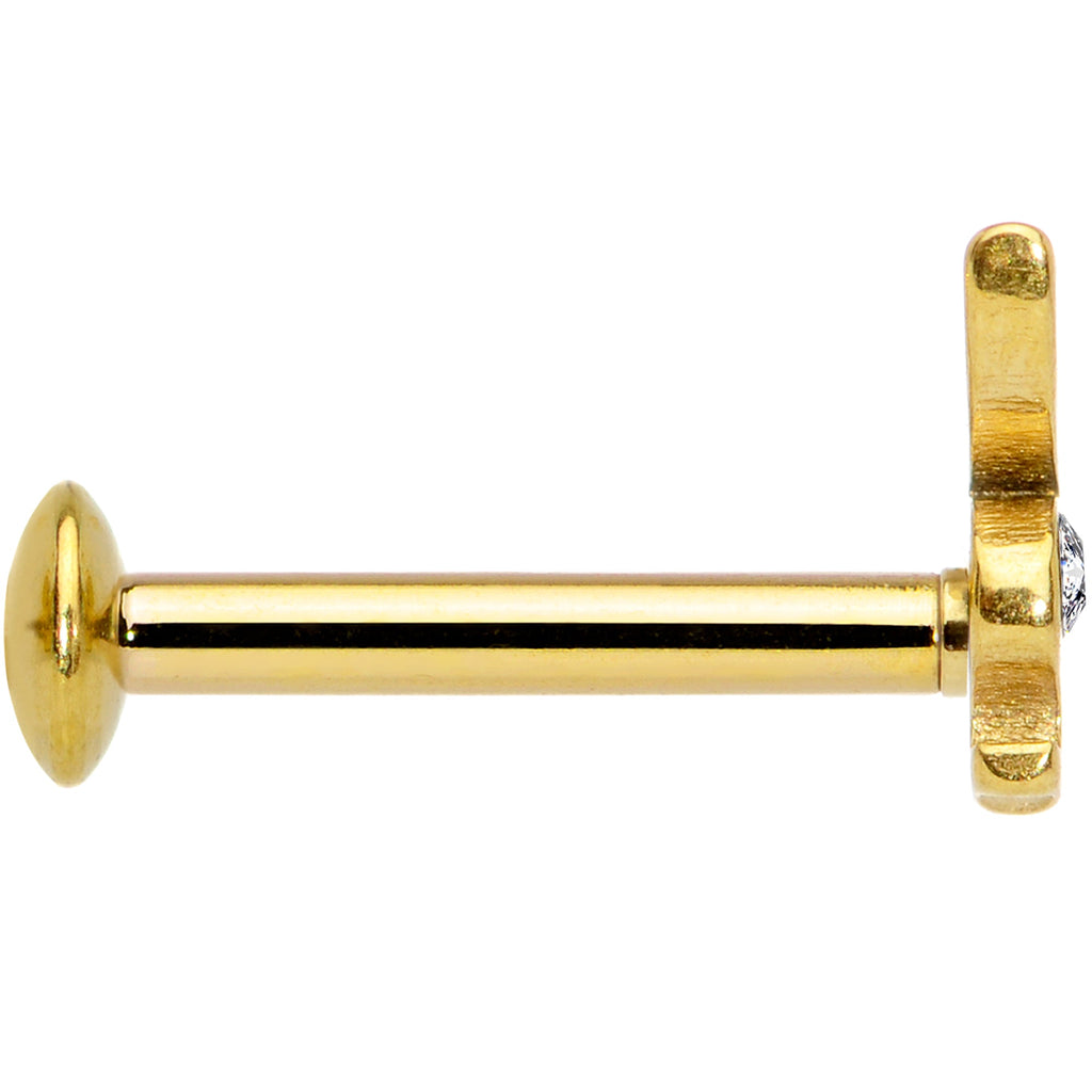 BodyCandy 16G 5/16 Licensed Playboy CZ Gem Gold Tone Internal Thread Labret — lifestyle context