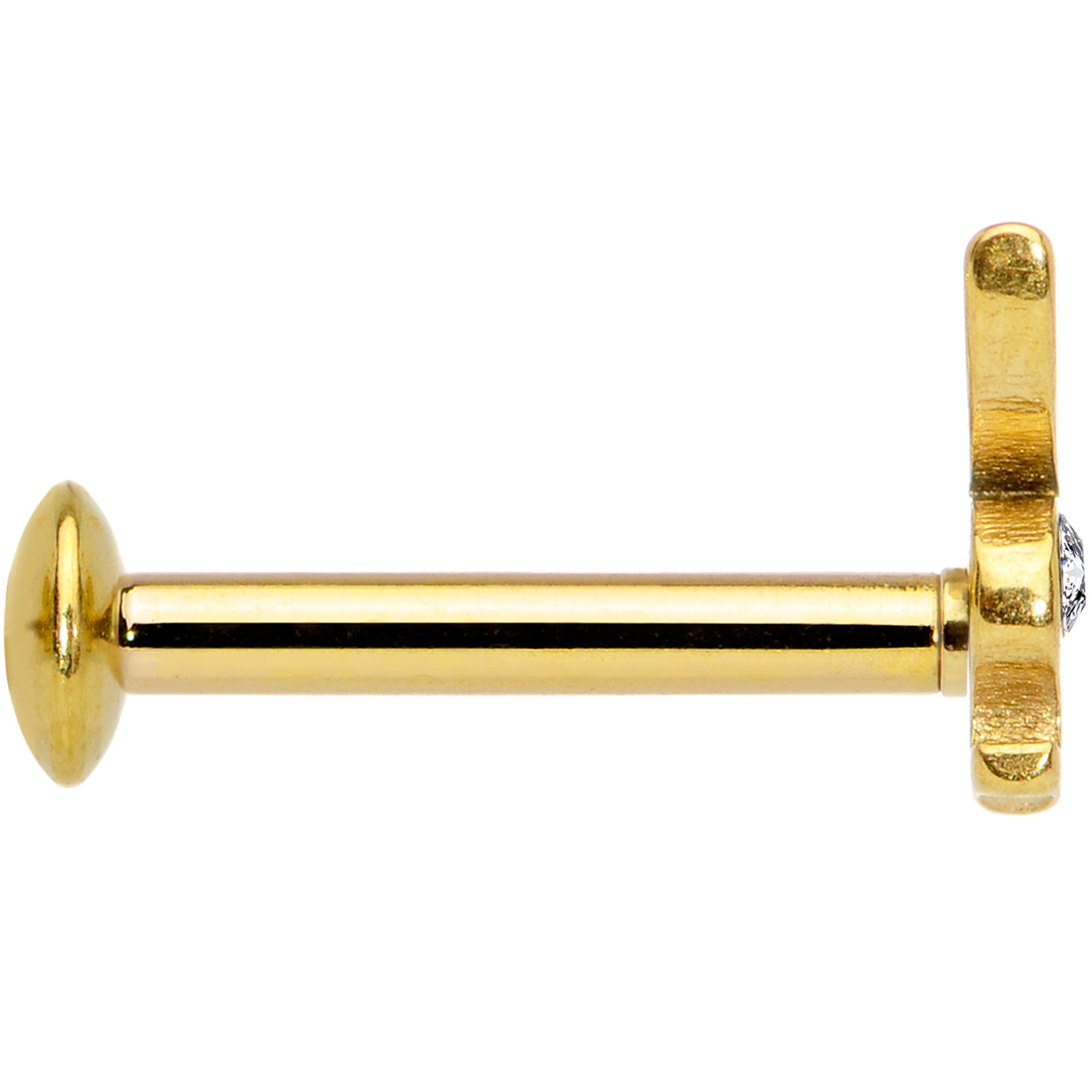 BodyCandy 16G 5/16 Licensed Playboy CZ Gem Gold Tone Internal Thread Labret — lifestyle context