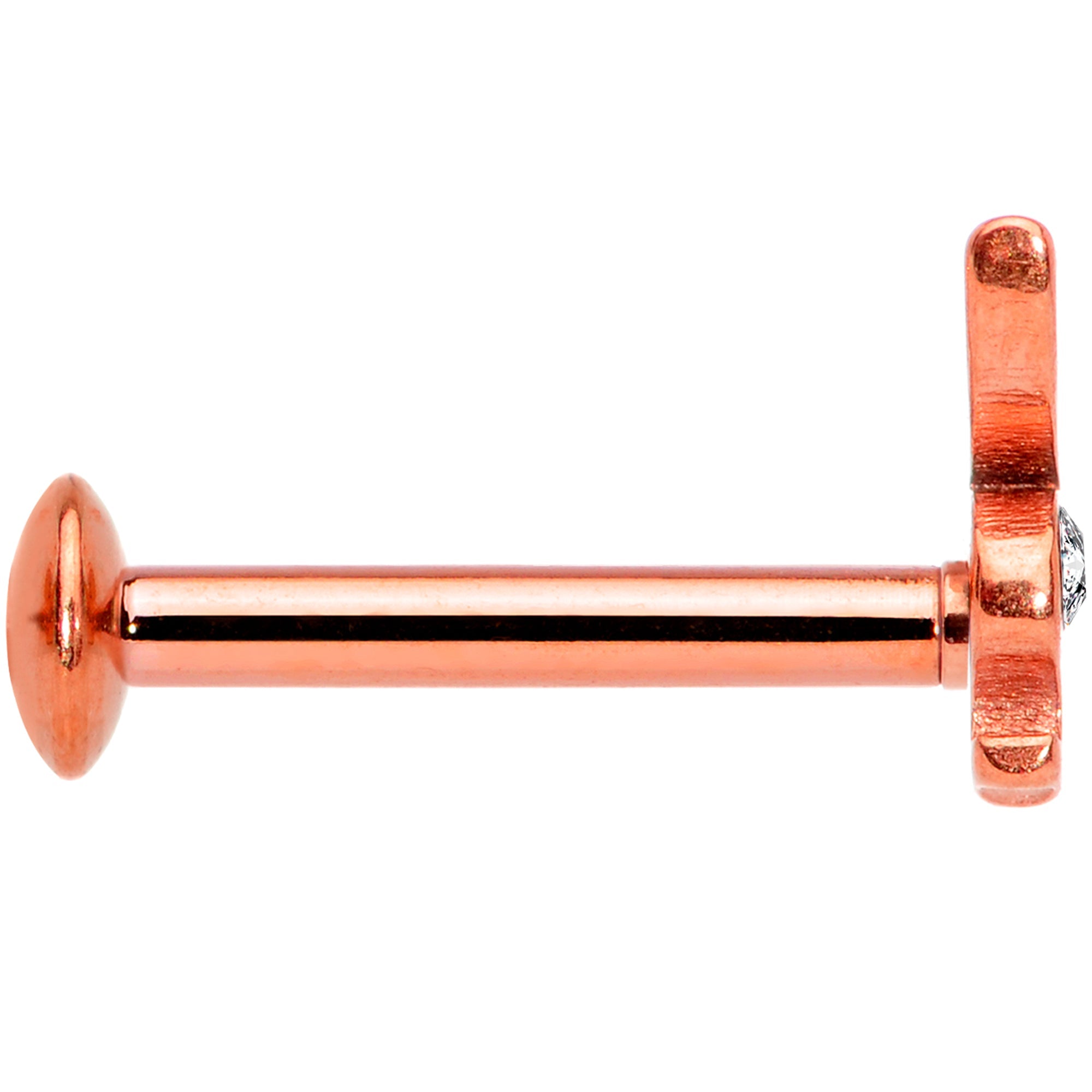 BodyCandy 16G 5/16 Licensed Playboy CZ Rose Gold Tone Internal Thread Labret — lifestyle context