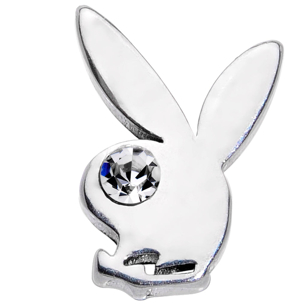 BodyCandy 16G 5/16 Licensed Playboy CZ Gem Internally Threaded Labret — detail close-up