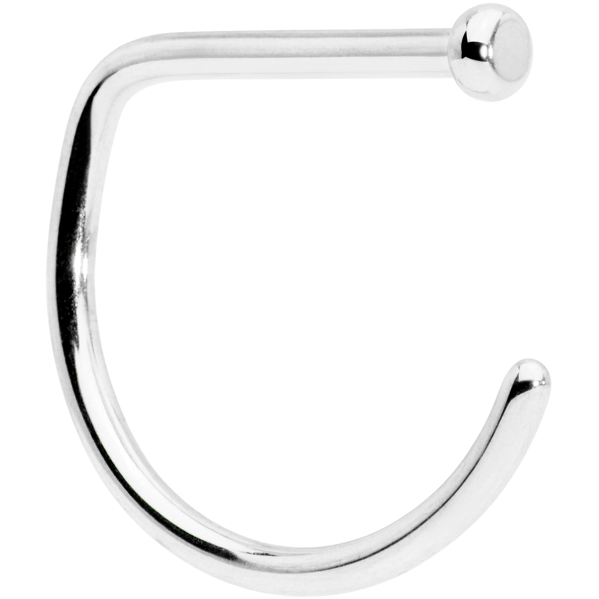 BodyCandy 18G 3/8 G23 Implant Grade Titanium D Shape Nose Hoop — main product shot