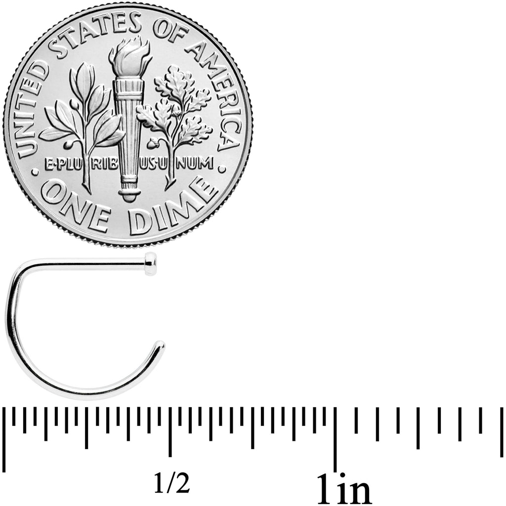 BodyCandy 18G 3/8 G23 Implant Grade Titanium D Shape Nose Hoop — side view
