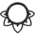 BodyCandy 16G 5/16 Black Open Petal Flower Hinged Segment Ring — main product shot