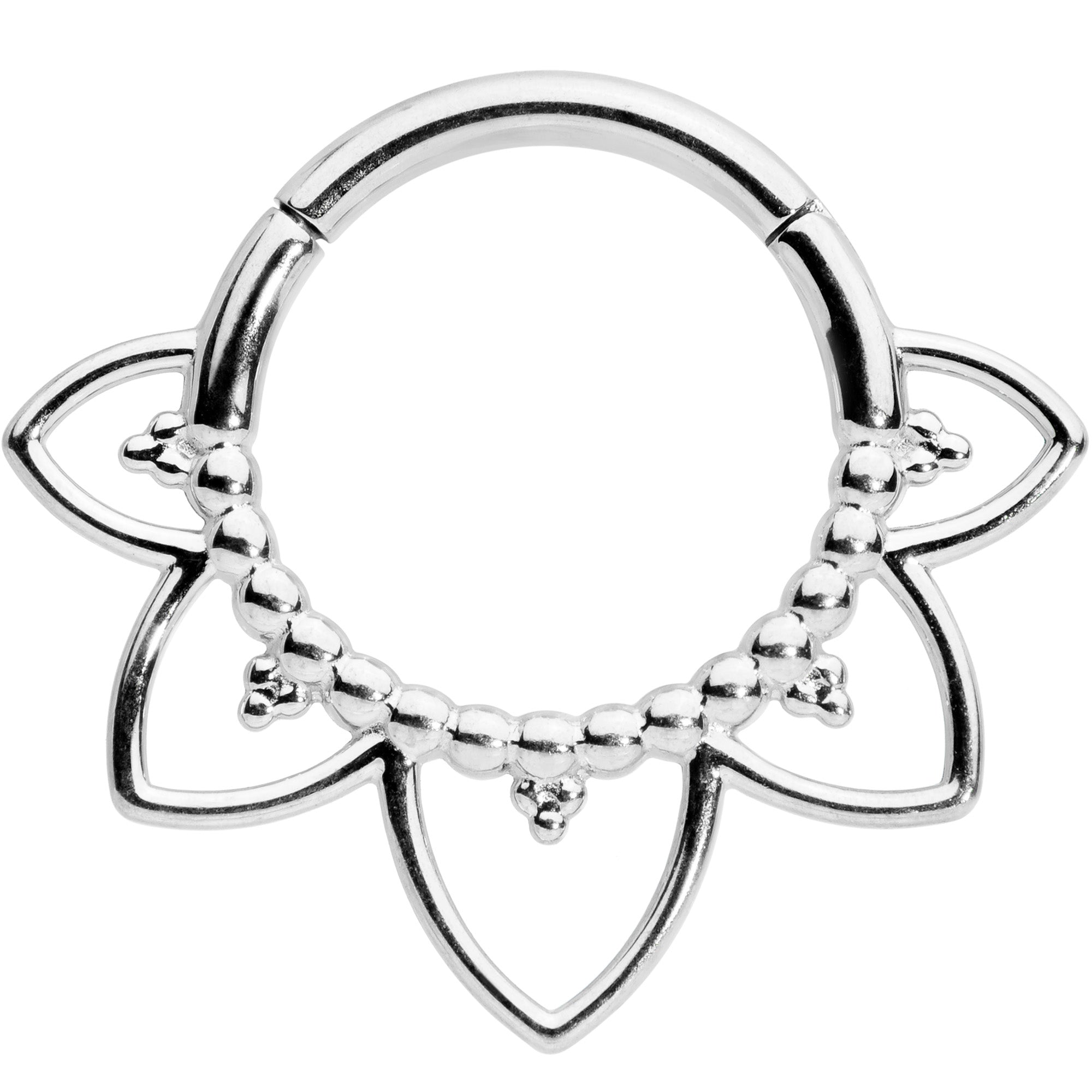 BodyCandy 16G 5/16 Open Petal Flower Hinged Segment Ring — main product shot