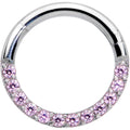 BodyCandy 16G 5/16 Pink Gem Paved Elegance Hinged Segment Ring — main product shot