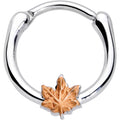 BodyCandy 16G 3/8 Rose Gold Tone Fall Autumn Leaf Cartilage Clicker — main product shot