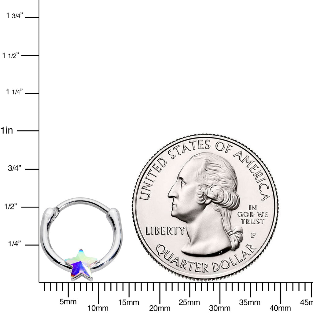 BodyCandy 16G 3/8 Aurora Gem Simple Star Cartilage Clicker — lifestyle context
