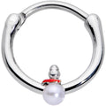BodyCandy 16G 3/8 White Orb Pearlescent Snowman Christmas Cartilage Clicker — main product shot