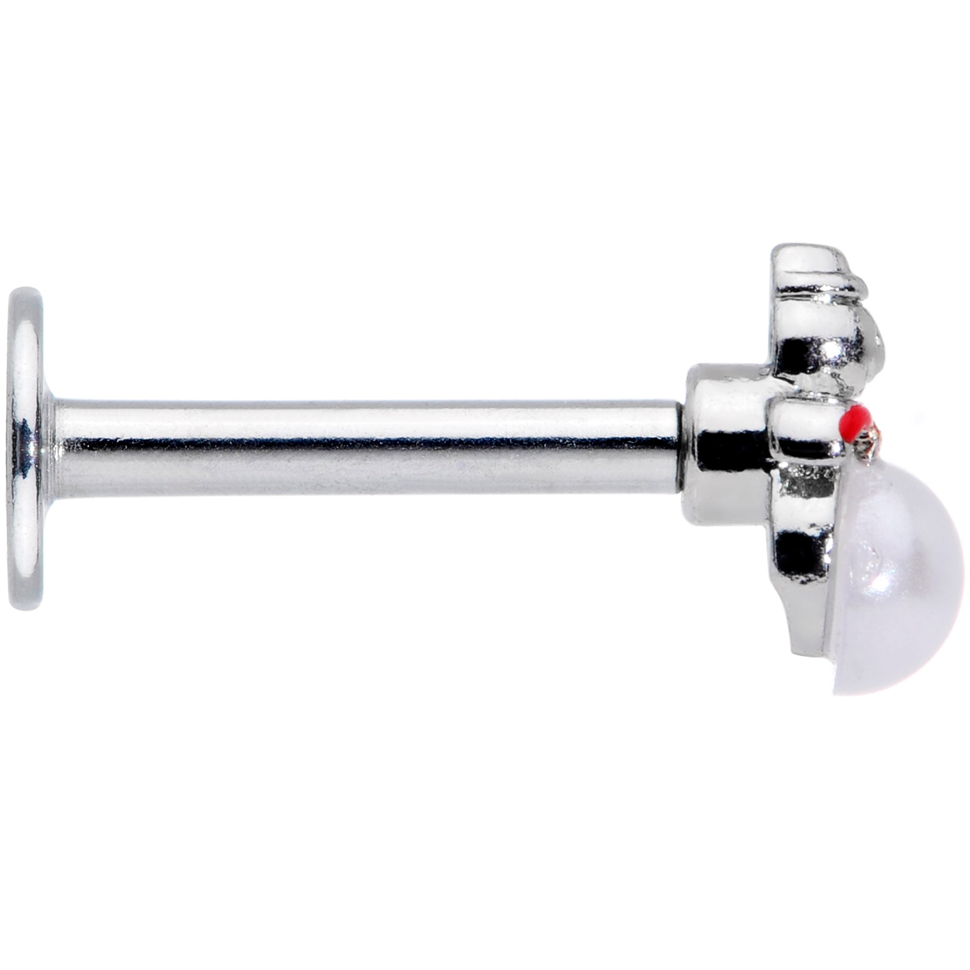 BodyCandy 16G 5/16 Pearlescent Orb Snowman Christmas Labret Monroe Tragus — lifestyle context