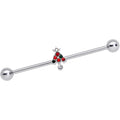 BodyCandy 14G Clear Red Green Gem Christmas Tree Industrial Barbell 38mm — main product shot