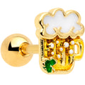 BodyCandy 16G 1/4 Gold Tone St Patricks Beer Mug Cartilage Tragus Earring — main product shot