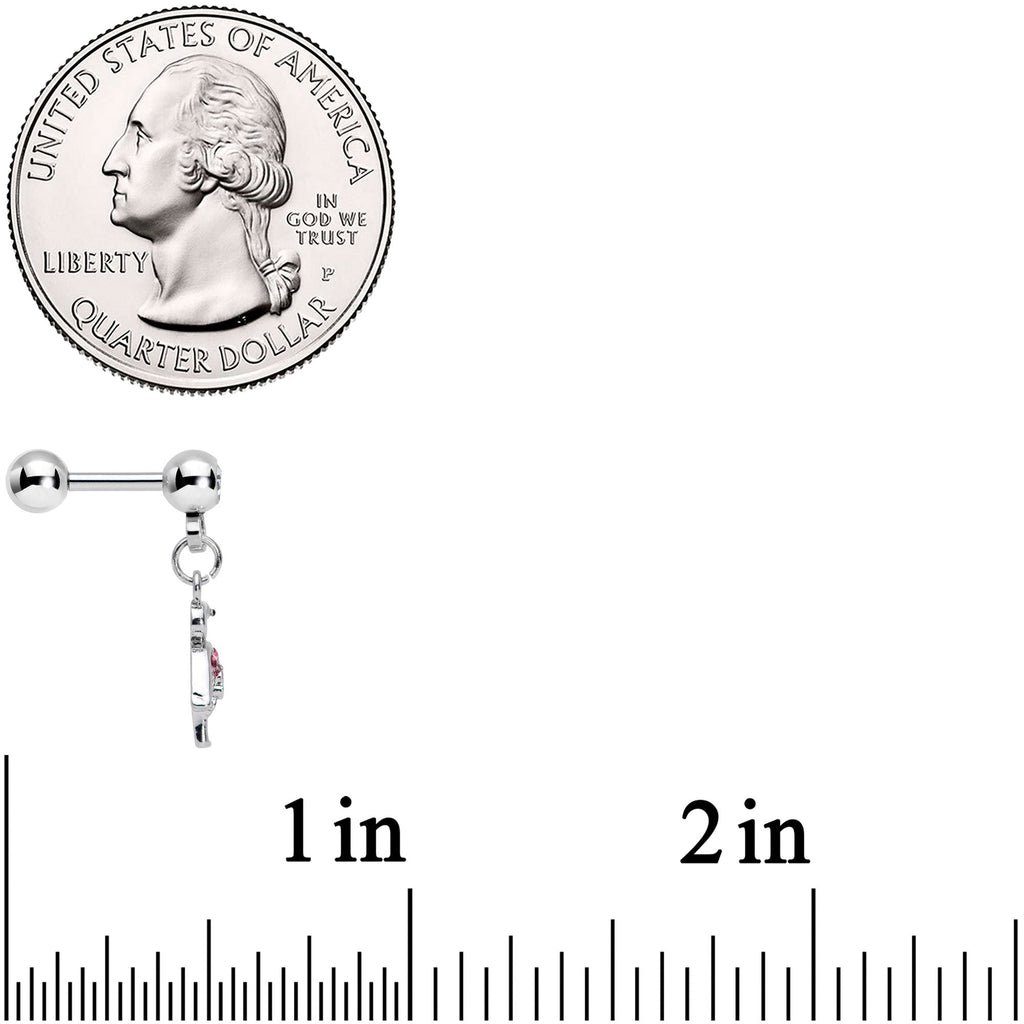 BodyCandy 16G 1/4 Clear Pink Gem Funky Flamingo Dangle Cartilage Earring — lifestyle context
